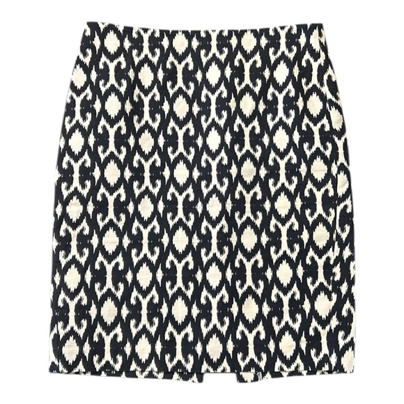 Ann Taylor Dresses & Skirts - Ann Taylor Women’s Aztec Print Lined Straight Skirt Black Ivory Size 10
